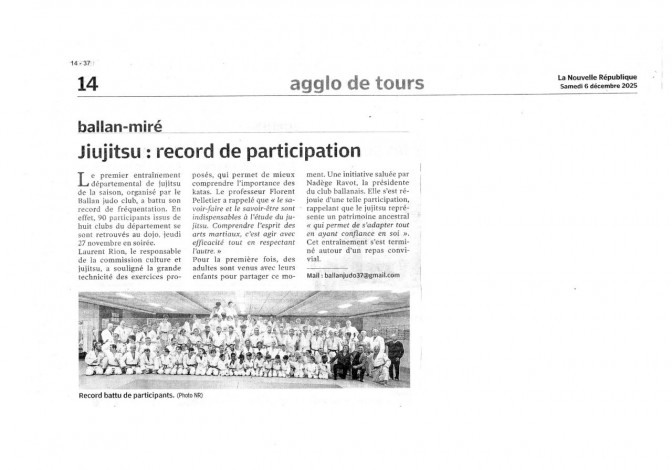 Image de l'actu 'Article de La Nouvelle République du samedi 6 décembre 2025'