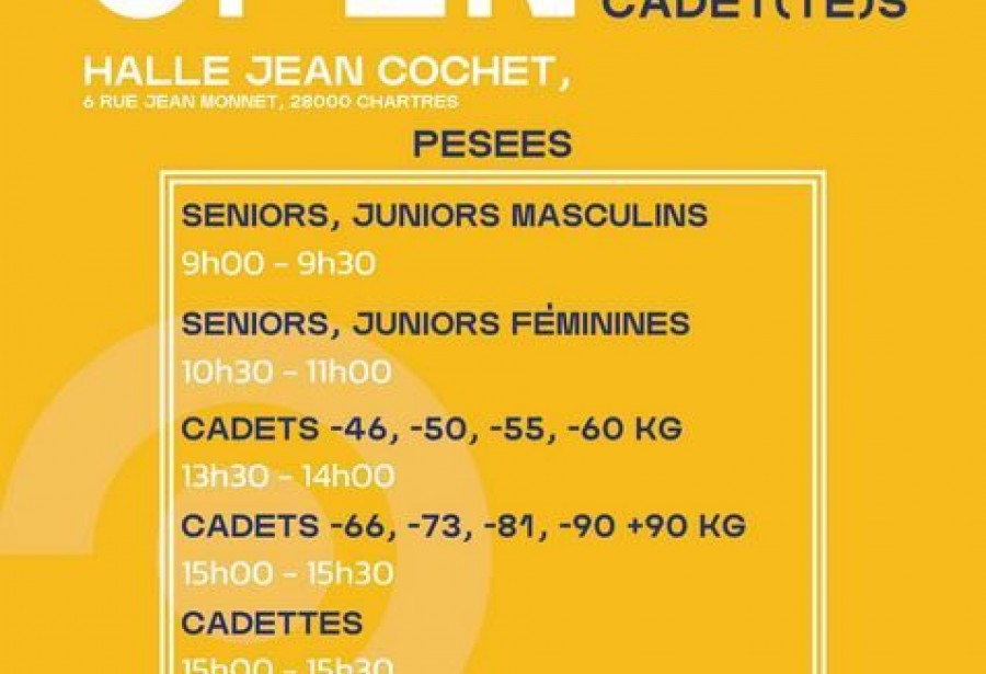 Open 28 seniors de Chartres dimanche 3 mai 2026